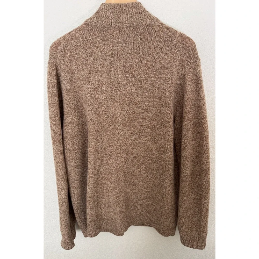 Tasso Elba Men's‎ Lambswool Brown Zip Front Sweater Cardigan Size Medium
